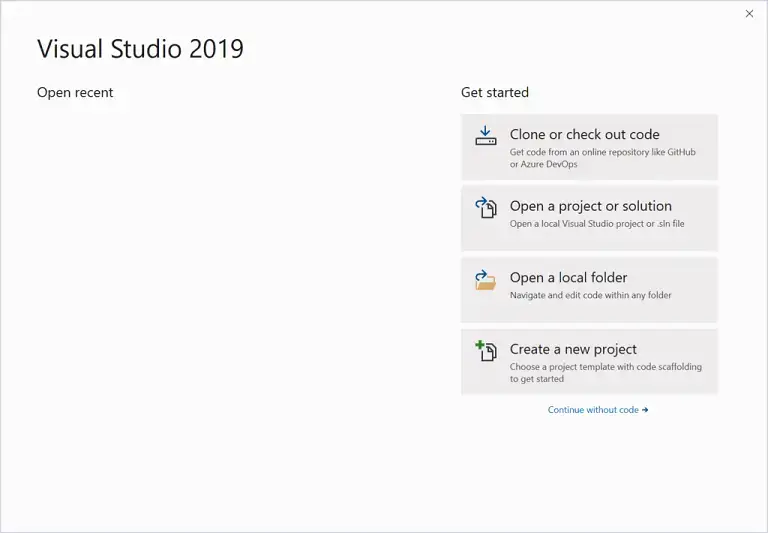 Visual Studio 2019创建项目